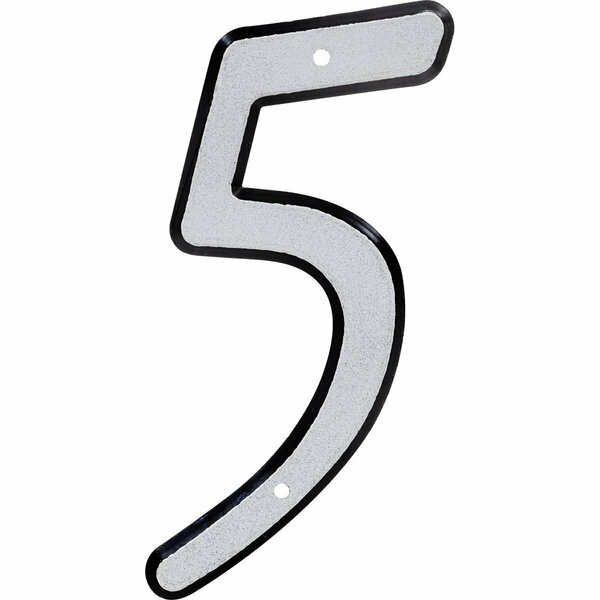 Ornatus Outdoors 4 in. Nail-On Reflective Plastic House Number - 5 OR3518291